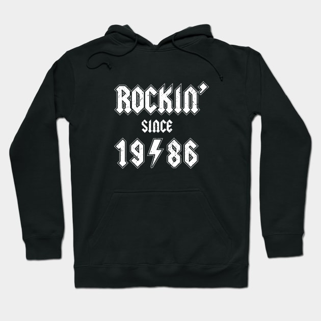 Rockin since 1986 birthday rocker gift Hoodie by Daribo